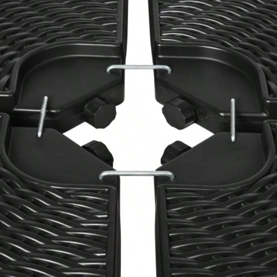 Outsunny HDPE Material Patio Base Weights Sand Filled up to 150 Lb. Any Offset Base 4 - Piece, or Sand Filled, All - Weather, Black Round