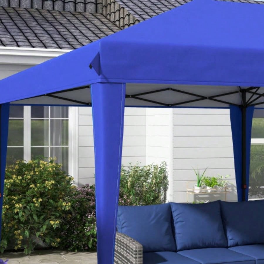 Outsunny 10x 19.2 Up Canopy Tent, Heavy Duty Tent Parties, Outdoor Instant Gazebo Shade Shelter with Carry Bag Catering, Events, Wedding, Backyard BBQ, Blue