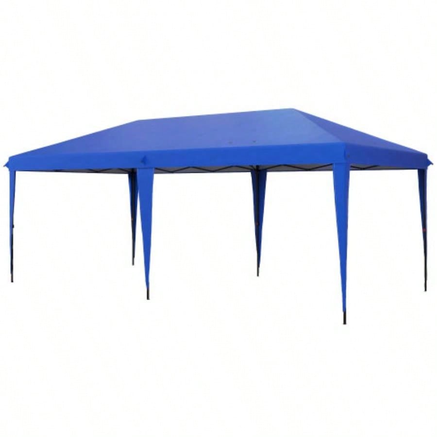 Outsunny 10x 19.2 Up Canopy Tent, Heavy Duty Tent Parties, Outdoor Instant Gazebo Shade Shelter with Carry Bag Catering, Events, Wedding, Backyard BBQ, Blue