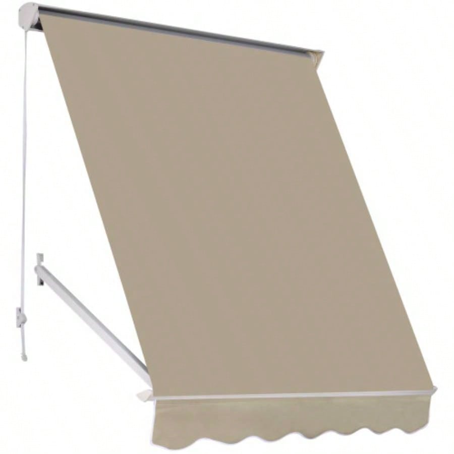 Outsunny 6 Drop Arm Manual Retractable Window Awning Shade Shelter Patio Balcony Outdoor, Aluminum, White