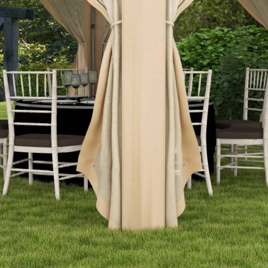 Outsunny 13x 13 Up Gazebo, Hexagonal Canopy Shelter with 6 Zippered Mesh Netting, Event Tent with Strong Steel Frame Patio, Backyard, Garden, Wedding, Party, Beige