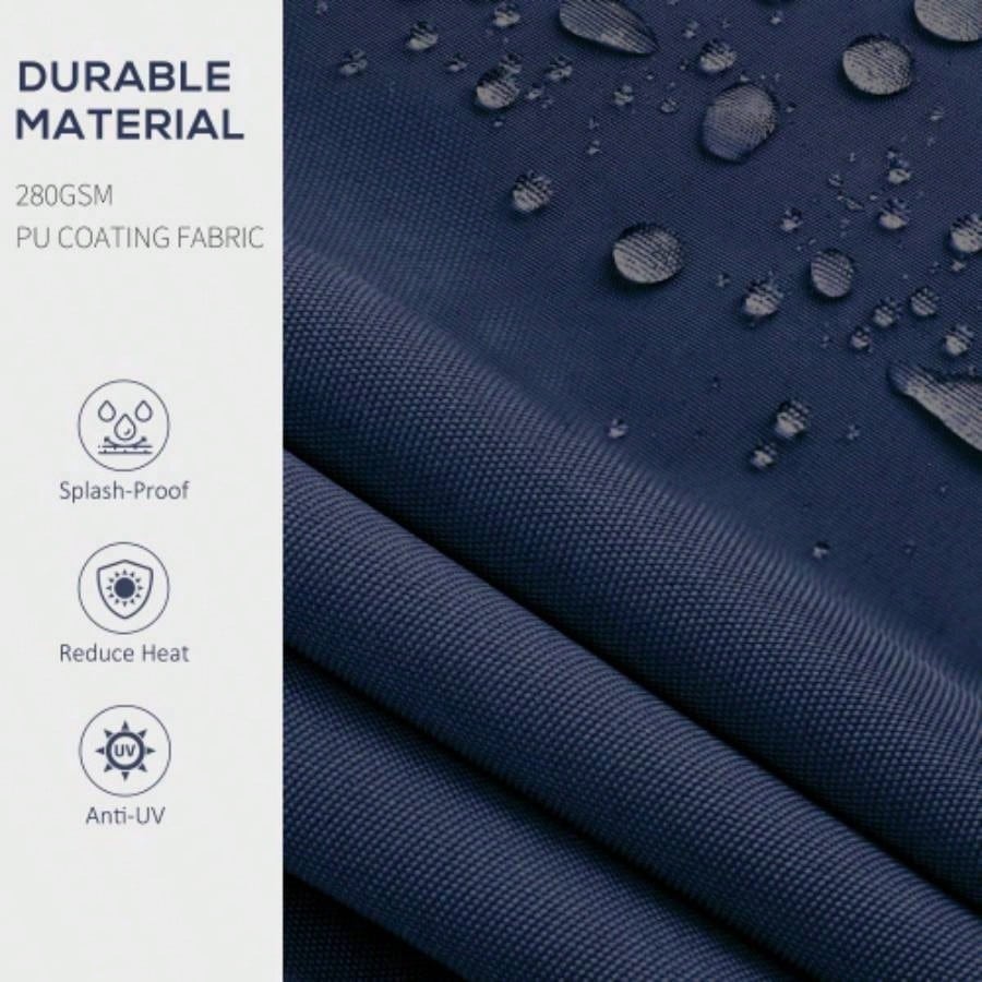 Outsunny 10x 8 Retractable Awning, Patio Awning Sunshade Shelter with Manual Crank Handle, 280gsm Resistant Fabric and Aluminum Frame Deck, Balcony, Yard, Blue