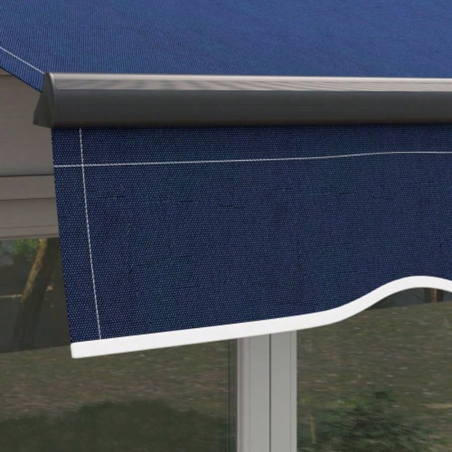 Outsunny 10x 8 Retractable Awning, Patio Awning Sunshade Shelter with Manual Crank Handle, 280gsm Resistant Fabric and Aluminum Frame Deck, Balcony, Yard, Blue
