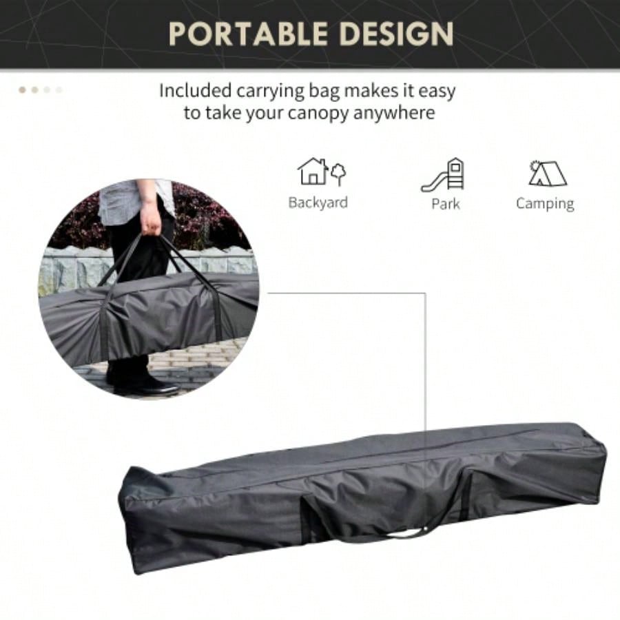 Outsunny 13x 13 Up Canopy Tent, Instant Shelter, Tents Parties, Height Adjustable, with Wheeled Carry Bag Outdoor, Garden, Patio, Parties, Beige