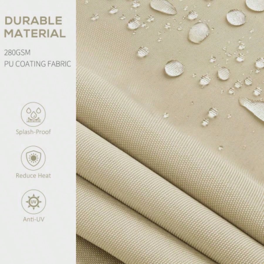 Outsunny 8x 6.5 Retractable Awning, Patio Awning Sunshade Shelter with Manual Crank Handle, 280gsm Resistant Fabric and Aluminum Frame Deck, Balcony, Yard, Beige