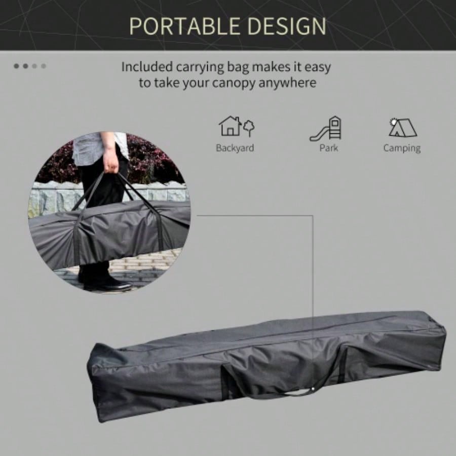 Outsunny 13x 13 Up Canopy Tent, Instant Shelter, Tents Parties, Height Adjustable, with Wheeled Carry Bag Outdoor, Garden, Patio, Parties, White