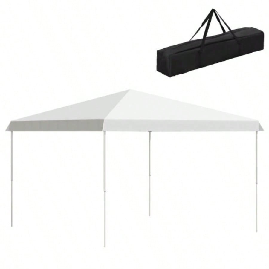 Outsunny 13x 13 Up Canopy Tent, Instant Shelter, Tents Parties, Height Adjustable, with Wheeled Carry Bag Outdoor, Garden, Patio, Parties, White