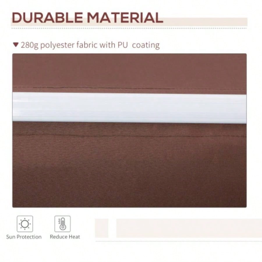 Outsunny 12x 8 Retractable Awning Patio Awnings Shade Shelter with Manual Crank Handle, 280g/ - Resistant Fabric and Aluminum Frame Deck, Balcony, Yard, Brown