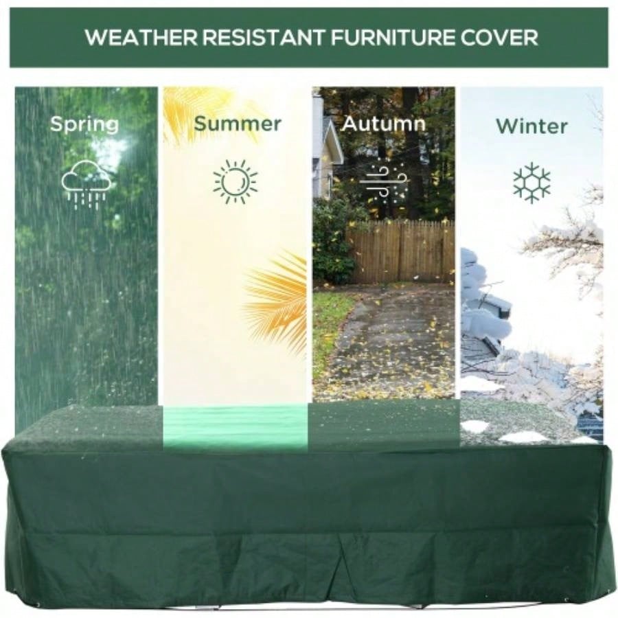 97x 65x 26 Heavy Duty Outdoor Sectional Sofa Cover, Waterproof Patio Furniture Cover Weather, Dark Green