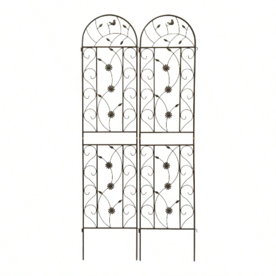4 Pack Metal Garden Trellis 86. 19. Rustproof Trellis Climbing Plants Outdoor Flower Support Brown