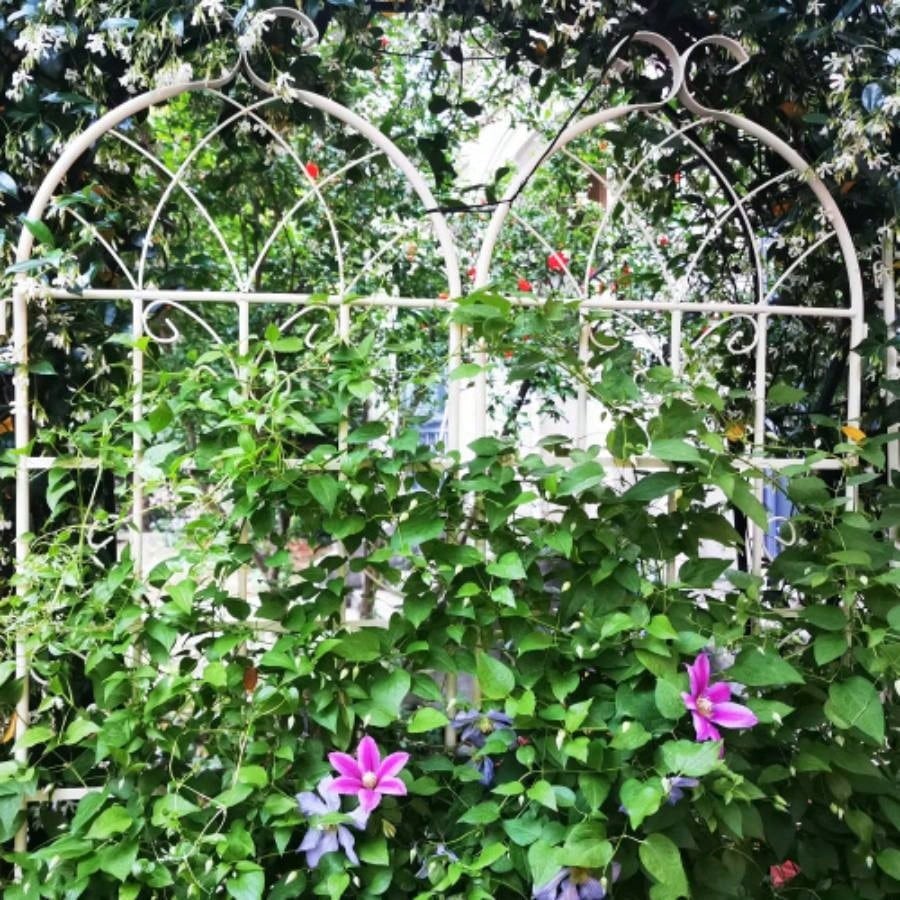 4 Pack Metal Garden Trellis 71x 19. Rustproof Trellis Climbing Plants Outdoor Flower Support White