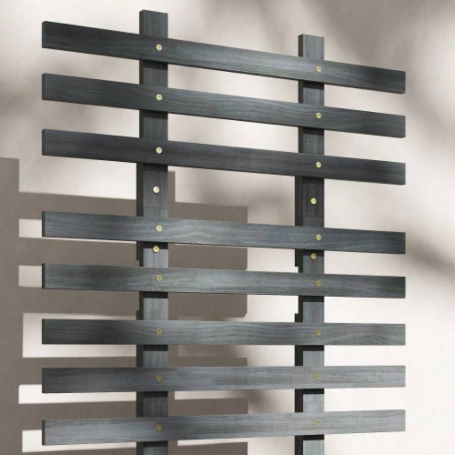 Outsunny Raised Garden Bed with Trellis, 58 Outdoor Wooden Planter Box with Wheels, Vine Plants Flowers Climbing and Planting, Gray