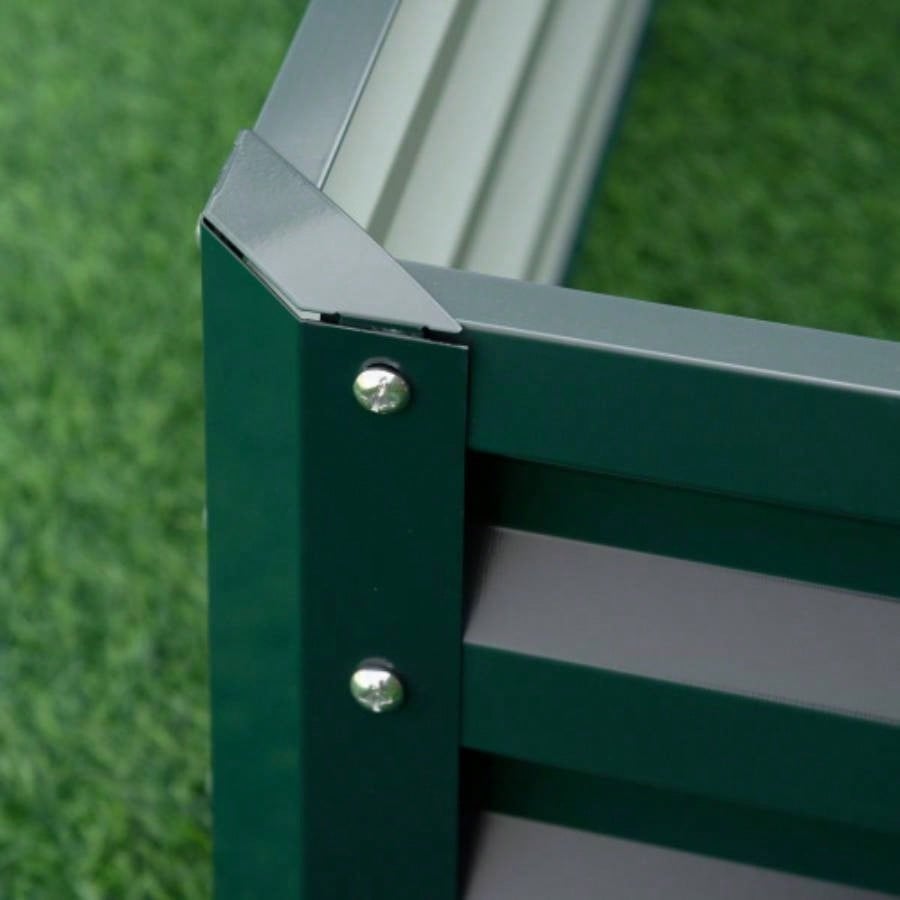 Outsunny Galvanized Raised Garden Bed, 4x 4x 1 Metal Planter Box, Growing Vegetables, Flowers, Herbs, Succulents, Green