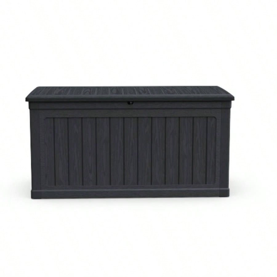 230 Gallon Large Outdoor Storage XXL Deck Box Patio Furniture, Outdoor Cushions, Garden Tools and Sports/Pools Equipment, Waterproof Resin, Lockable, Black