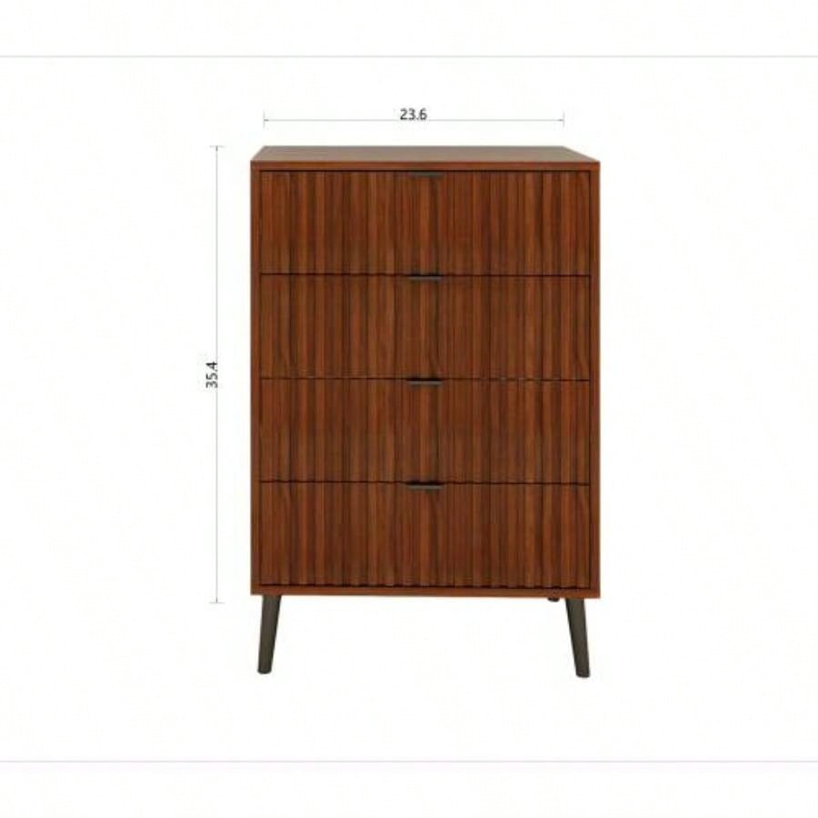Wooden Chest of Drawers - Spacious Storage Organizer Bedroom or Living Room, Modern Design with Multiple Compartments, Brown