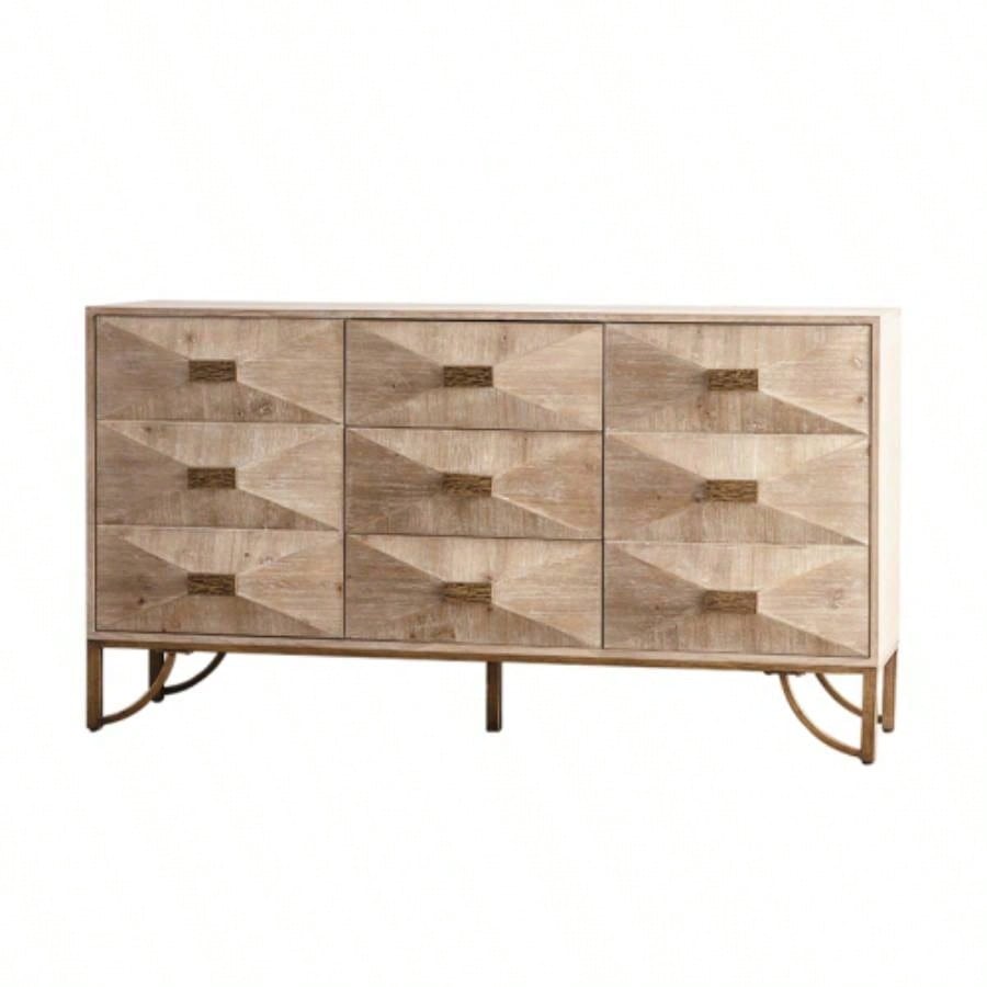 3 Drawers Dresser, Modern Dressers Chests of Drawers, TV Stand, Light Wood Dresser Bedroom, Living Room, Hallway