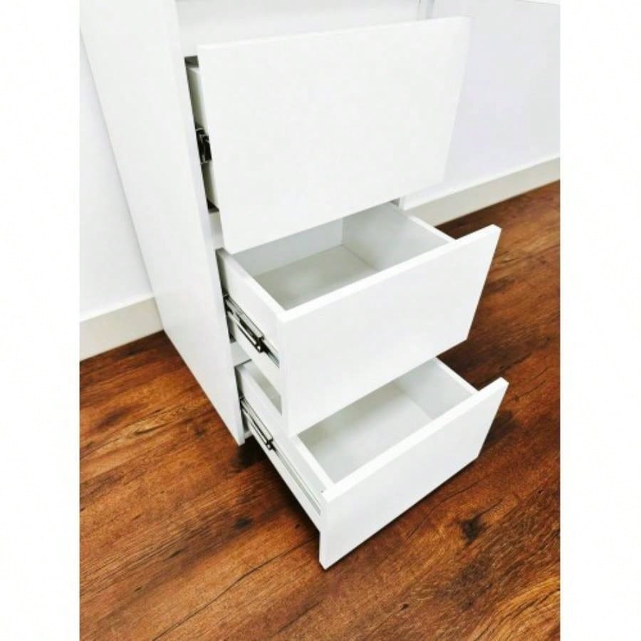 Elise Slim Modular Wood Closet Cabinet with Drawers in White