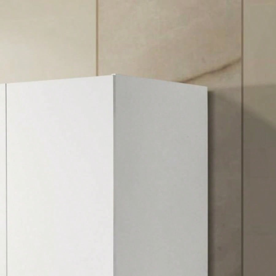Michael 29.5 White Double Door Wardrobe Cabinet Armoire with Shelf and Hanging Rod