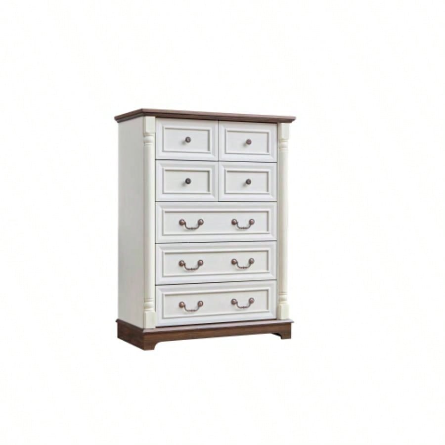 Drawer Dresser Chest Bedroom with Wooden Base and Riser Trim, Wooden Rustic Rustic Chest of Drawers, Storage Dresser Bedroom, Living Room