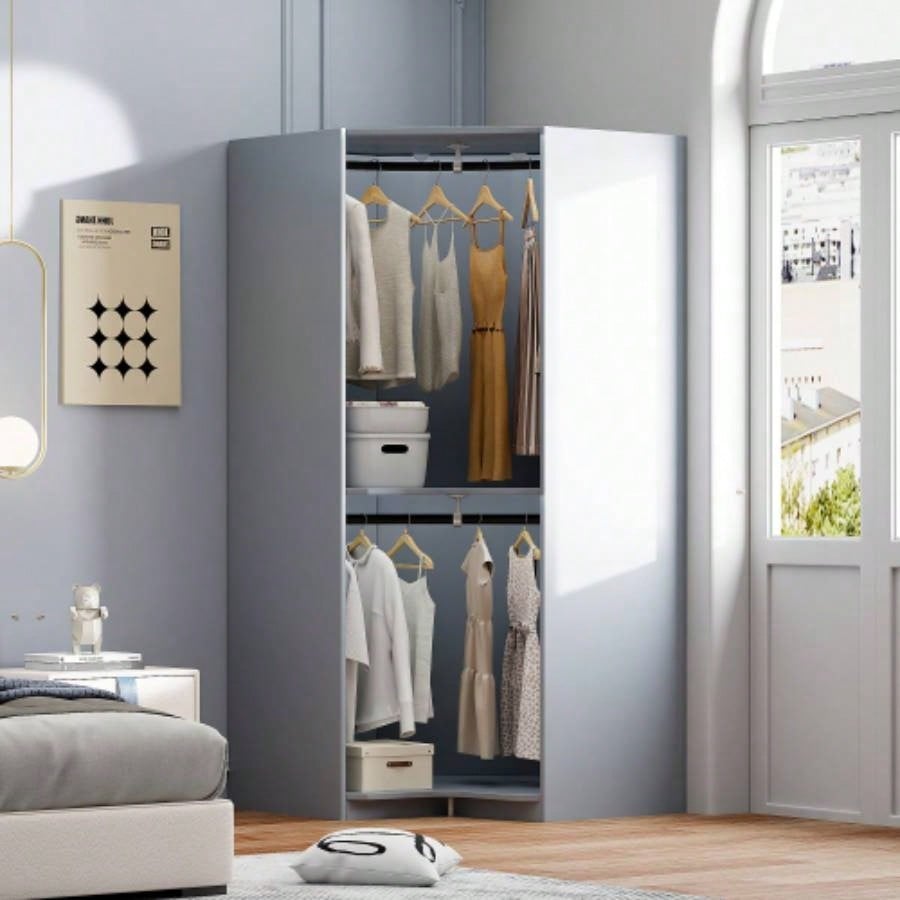 Corner Wardrobe, Gray