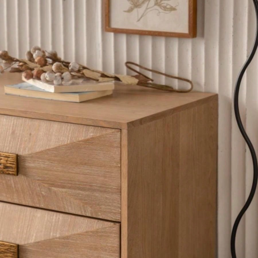 6 Drawers Dresser, Modern Dressers Chests of Drawers, TV Stand, Light Wood Dresser Bedroom, Living Room, Hallway