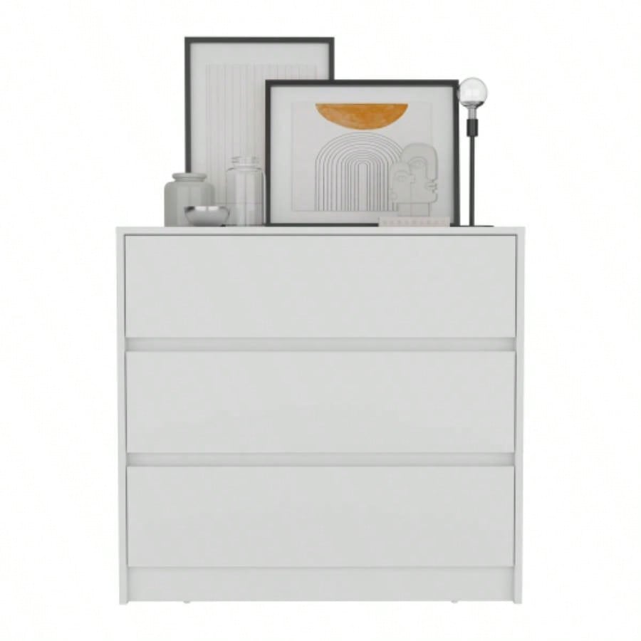 Dresser 31H, 3 Drawers, Chest of Drawers, White