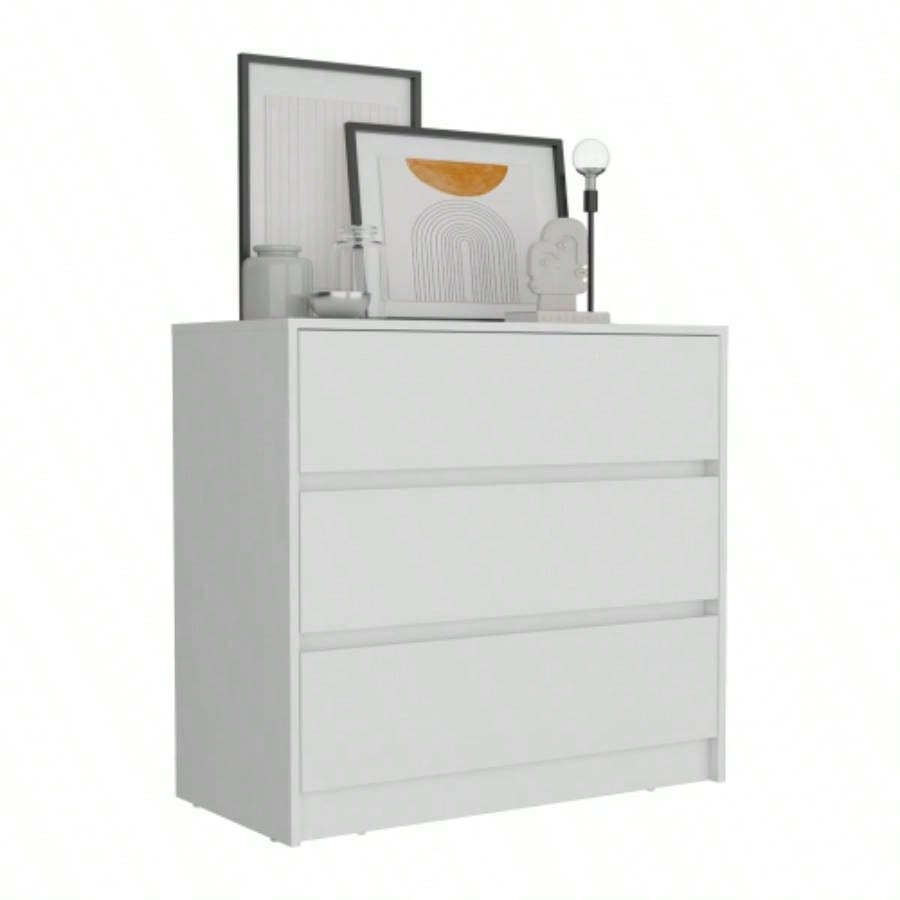 Dresser 31H, 3 Drawers, Chest of Drawers, White