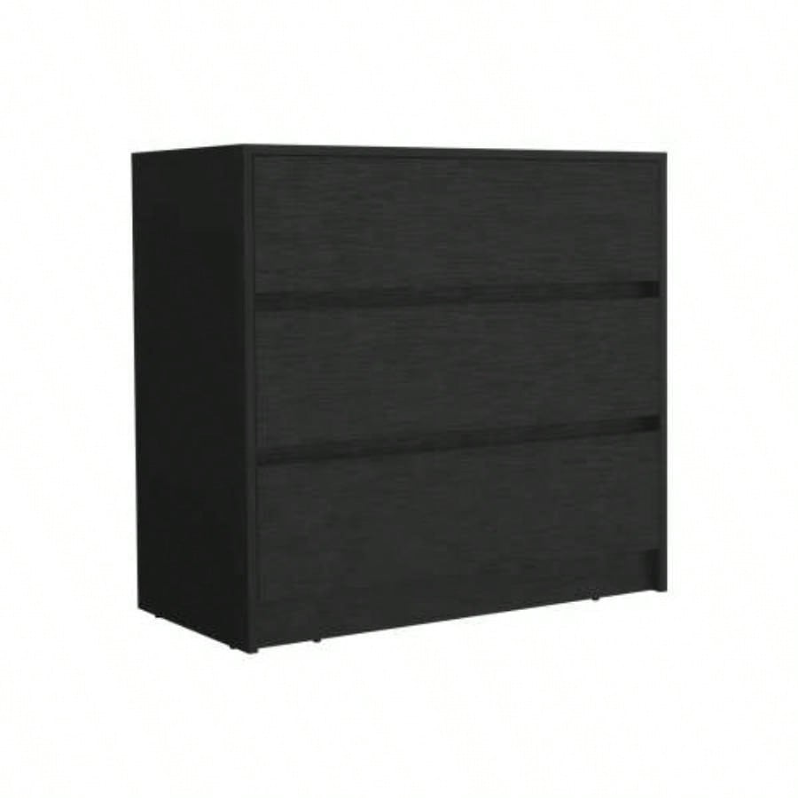 Dresser 31H, 3 Drawers, Chest of Drawers, Black