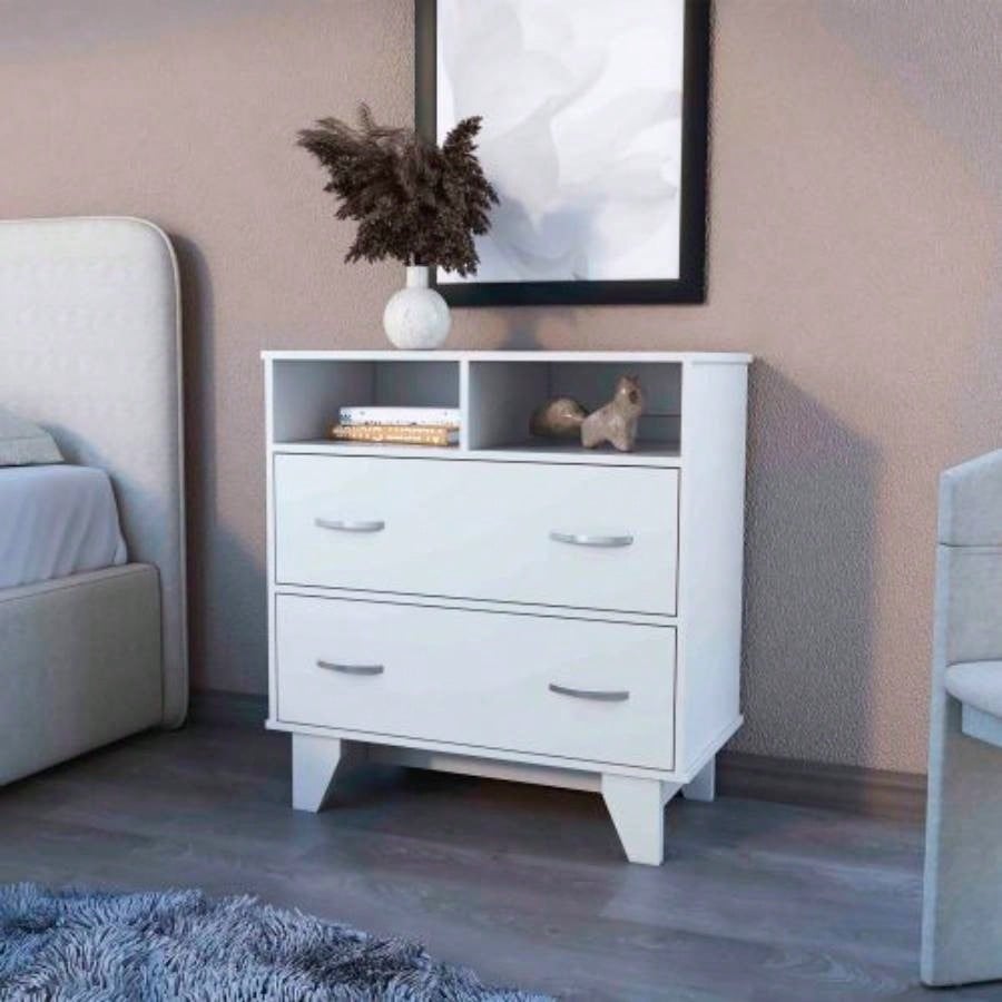 Two Drawer Dresser for Bedroom Storage and Organization