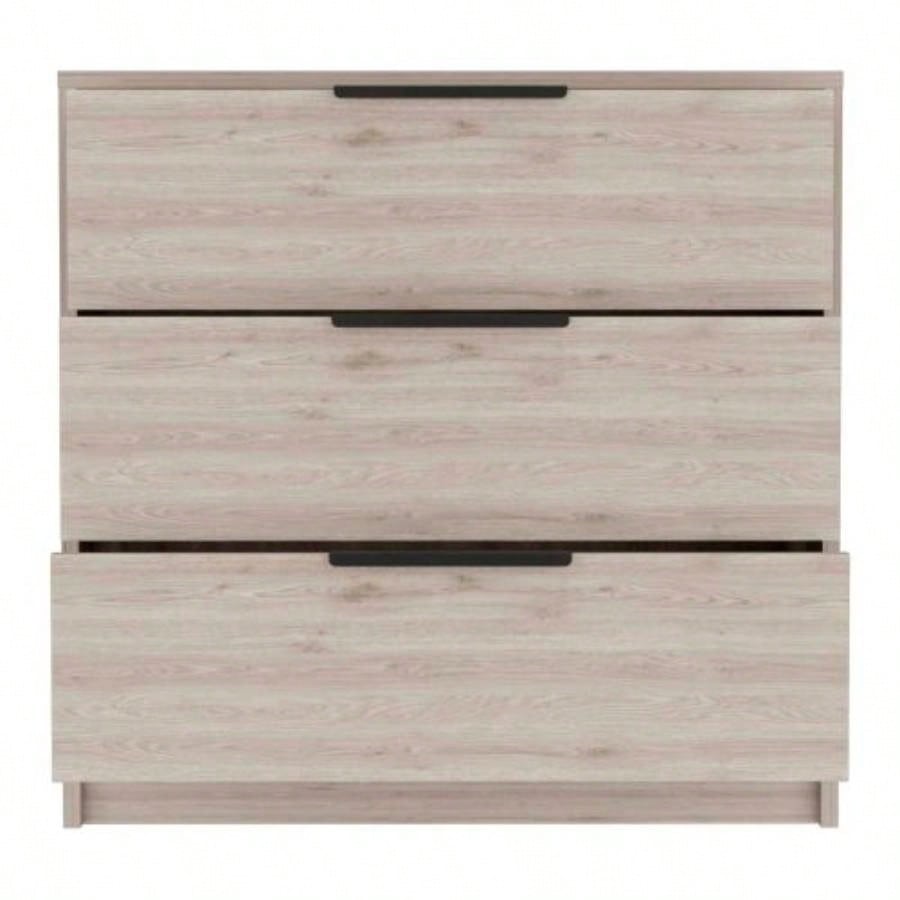 Dresser 27H, 3 Drawers Dresser, Superior Top, Light Gray