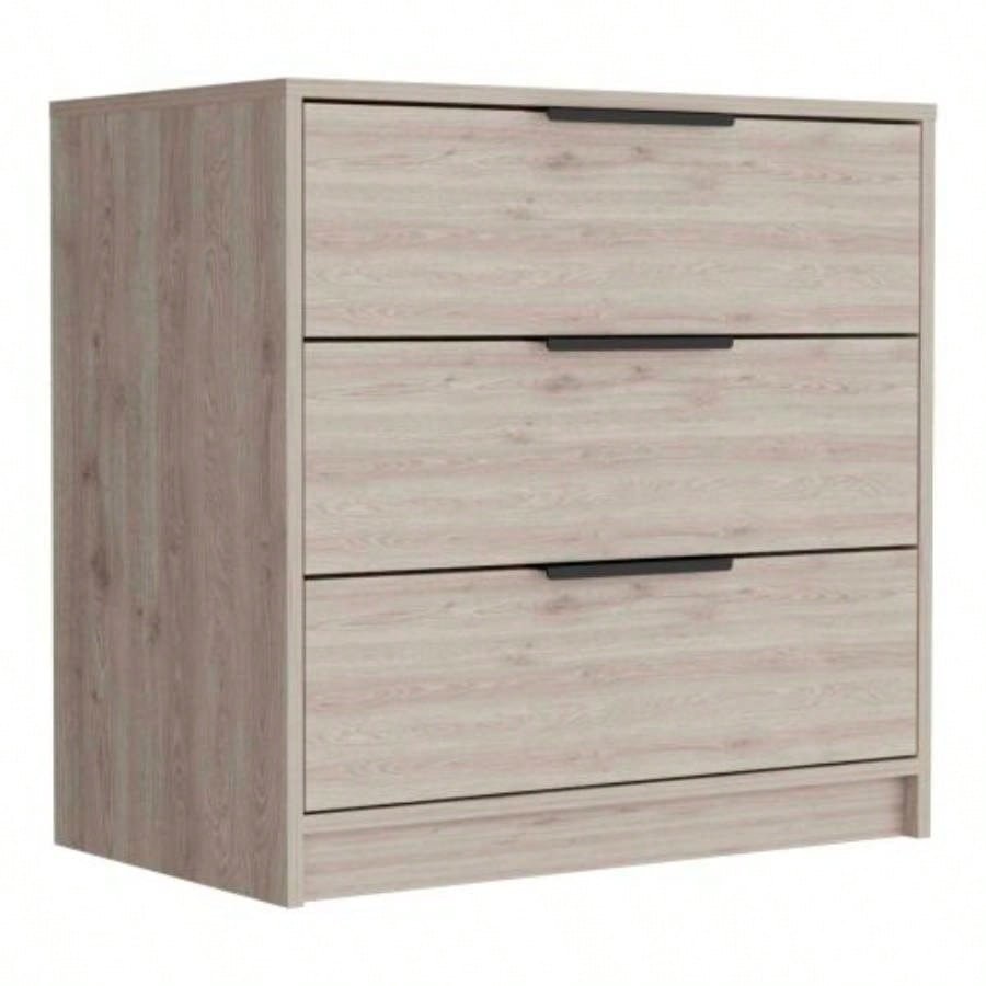 Dresser 27H, 3 Drawers Dresser, Superior Top, Light Gray