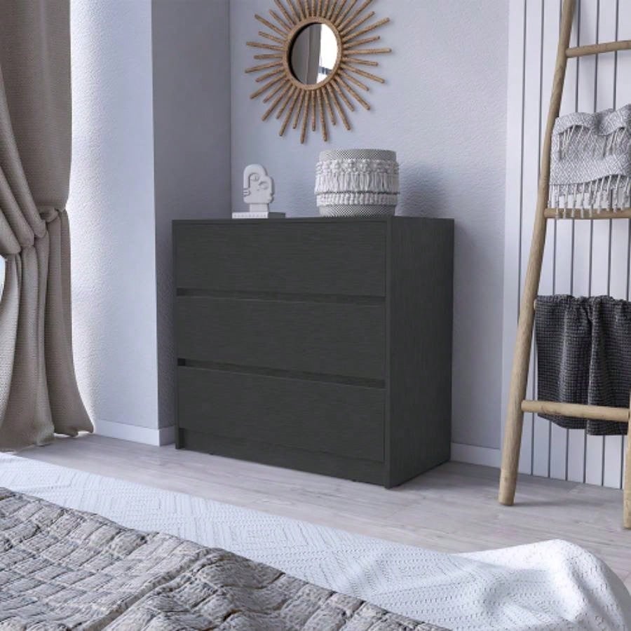 Three Drawer White Dresser - Modern Bedroom Storage