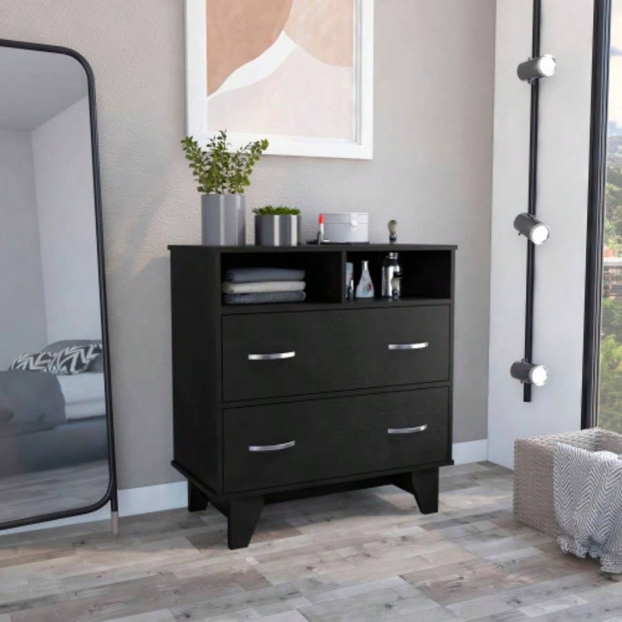 Double Drawer Dresser Arabi, Bedroom, Black