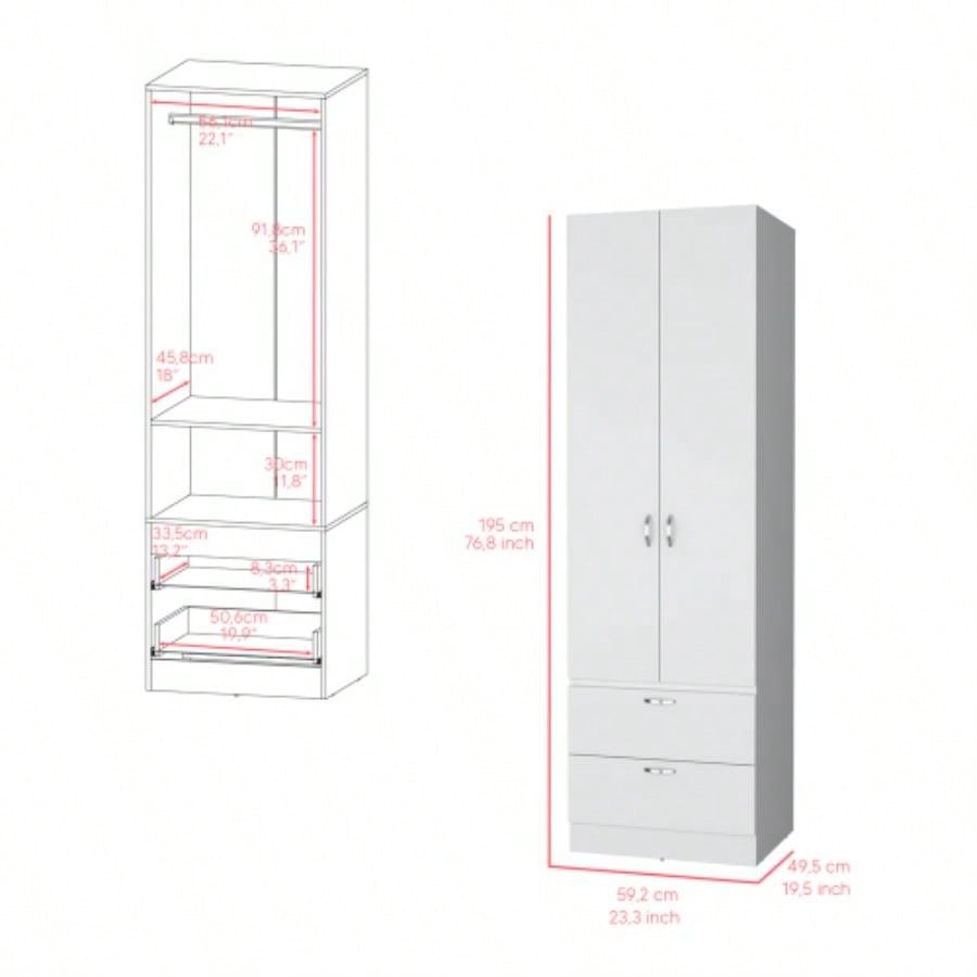 Armoire Marlton, Bedroom, White