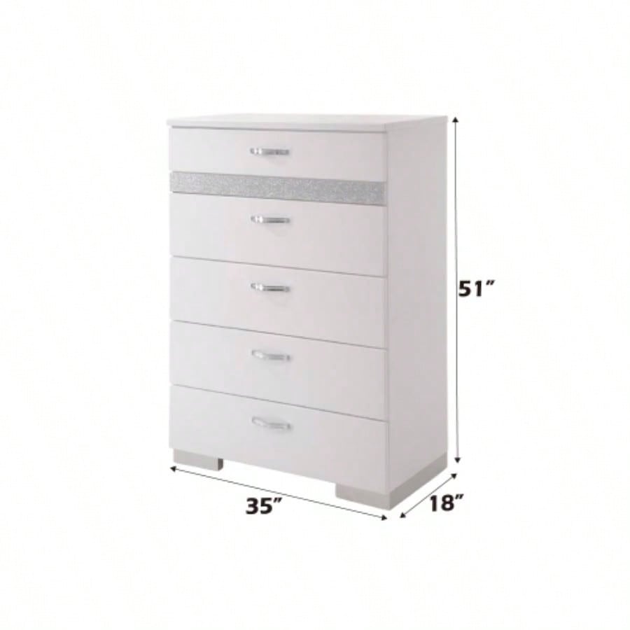 Naima White High Gloss Chest
