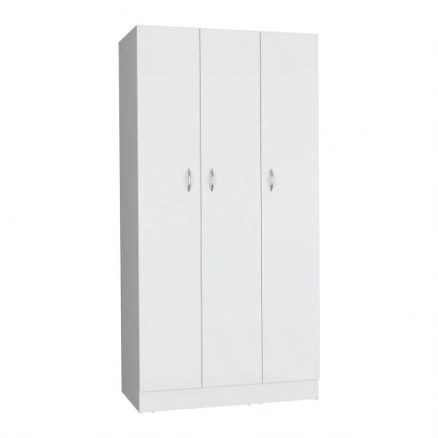 Wardrobe Armoire 71H with 3 - Doors and 2 - Inner Drawers, 3 Doors, White