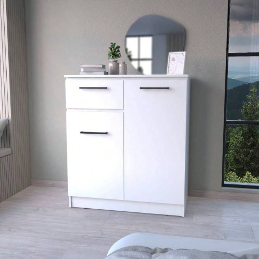 Small Bedside Dresser with Drawers - White