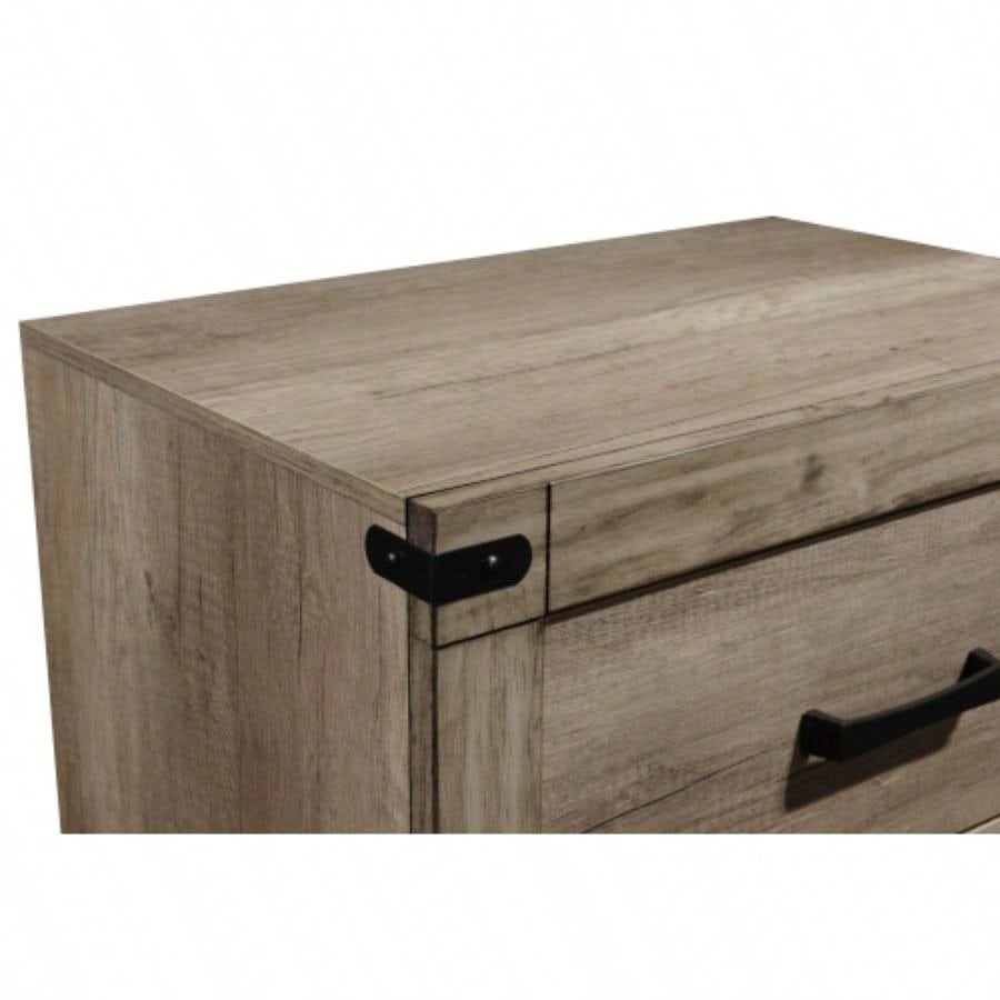 1pc Contemporary Six Drawer Dresser Bedroom Solid Wood Wooden Furniture Brown Melamine Rustic Furniture
