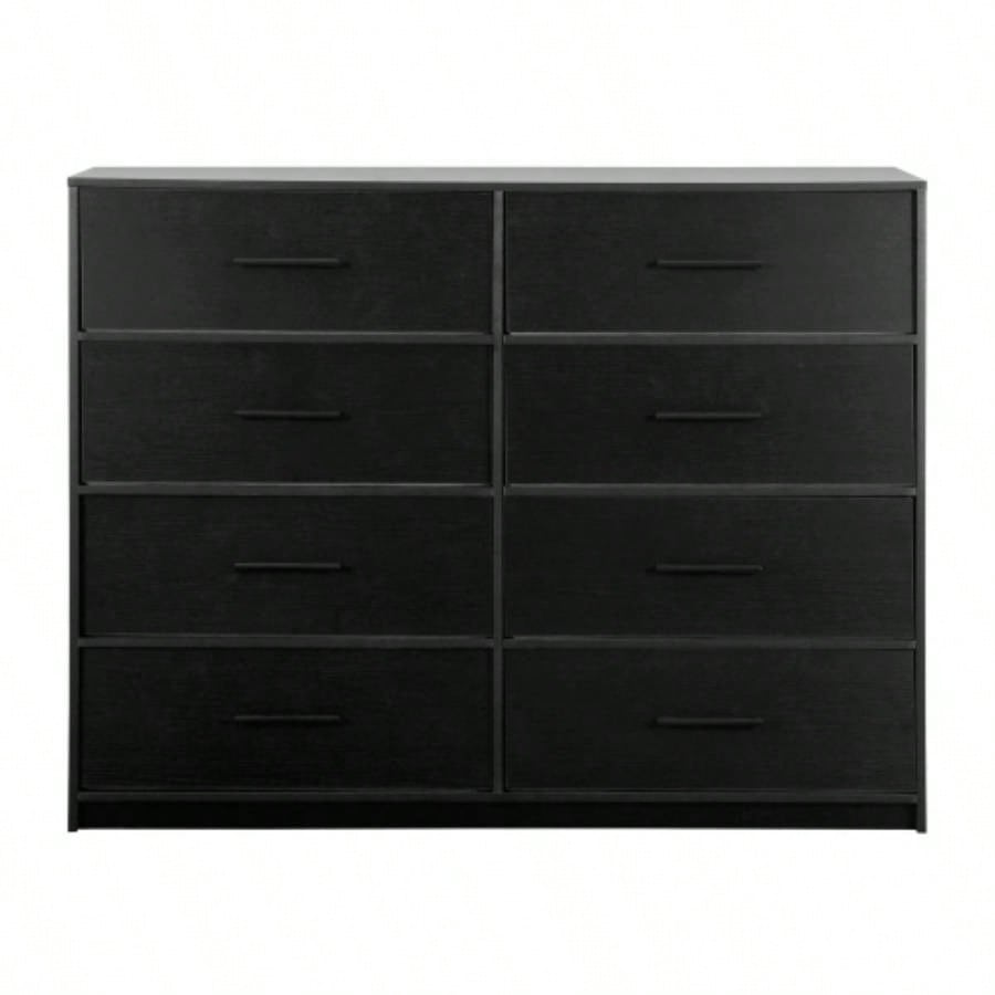 8 - Drawer Dresser with Large Fabric Drawers, Black