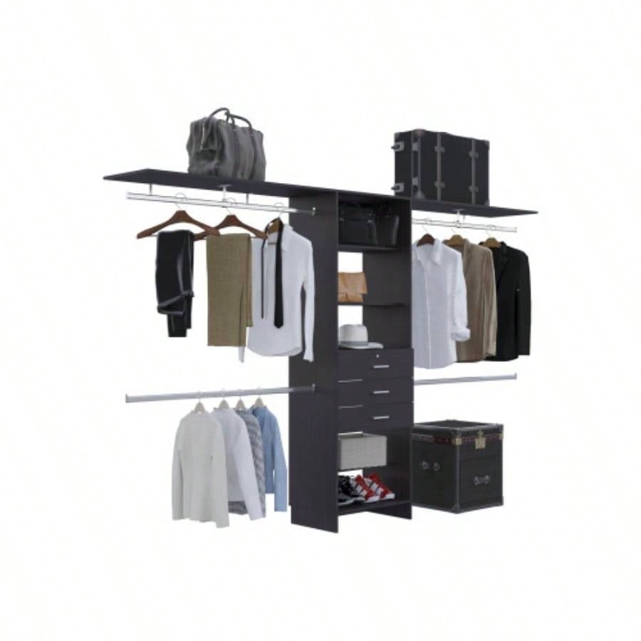 Closet System, 3 Drawers, 5 Shelves