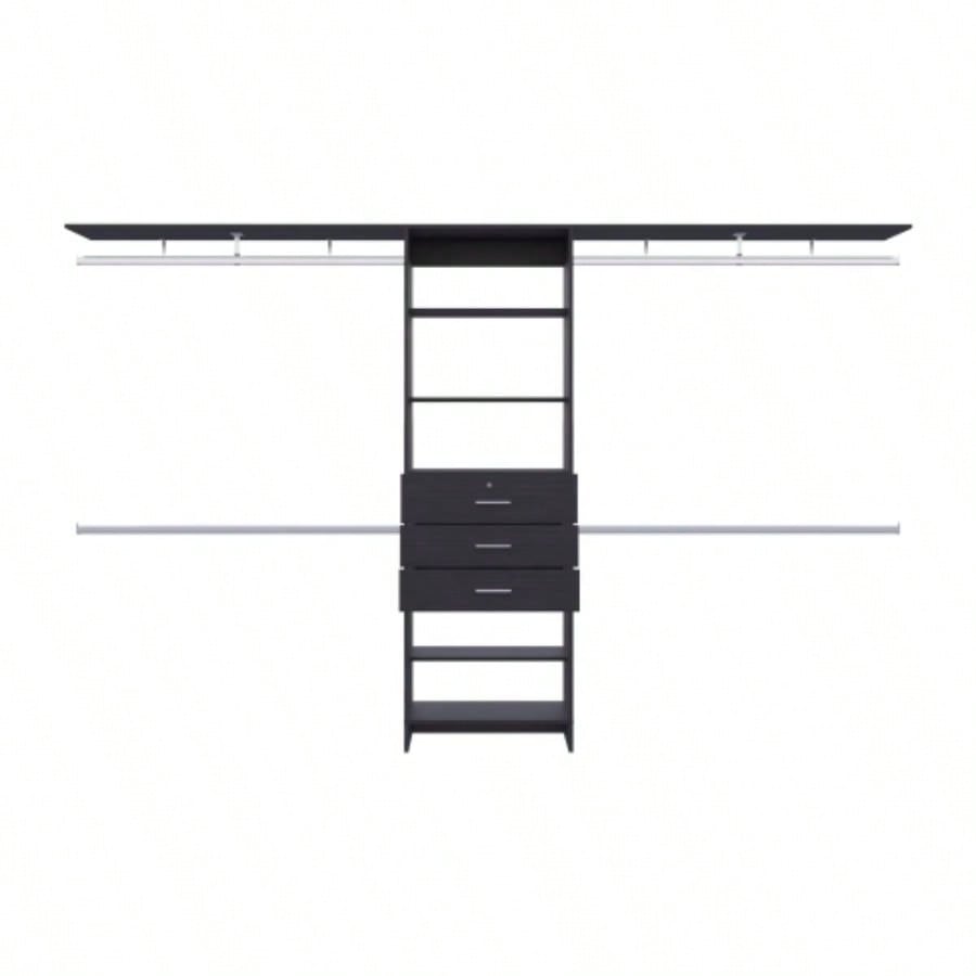 Closet System, 3 Drawers, 5 Shelves