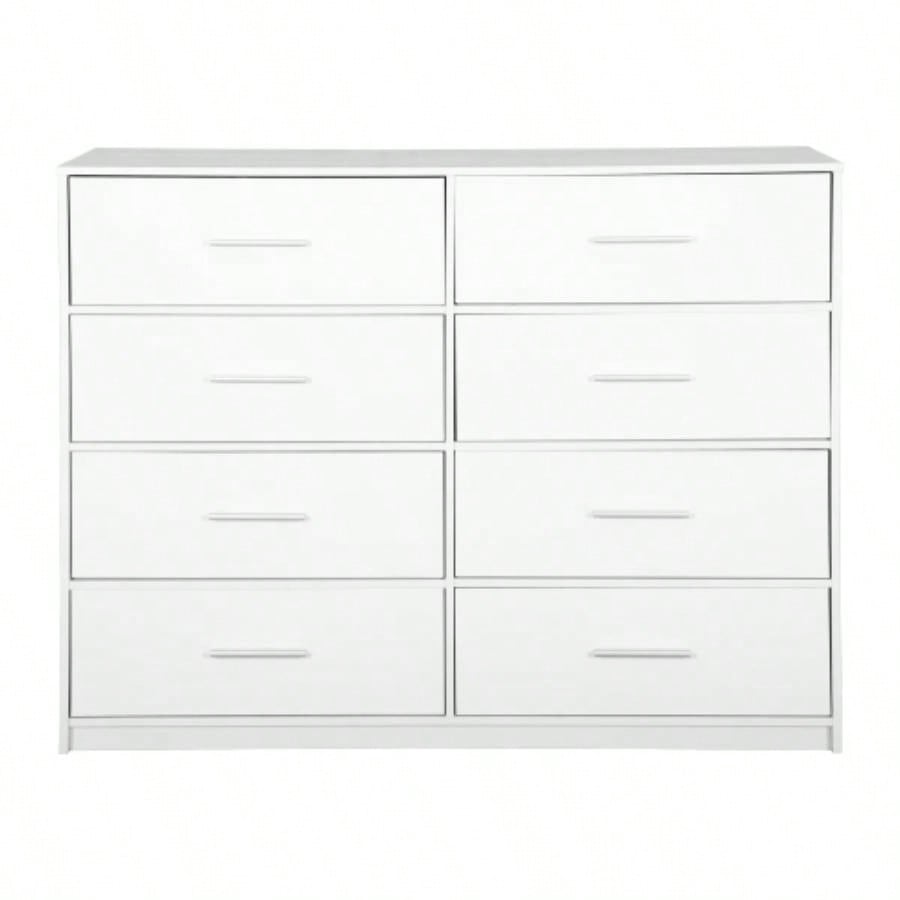 8 - Drawer Dresser with Large Fabric Drawers, White
