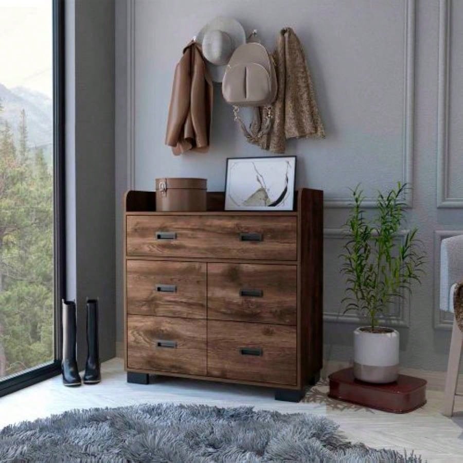 Double Drawer Dresser, 4 Single Drawers - White