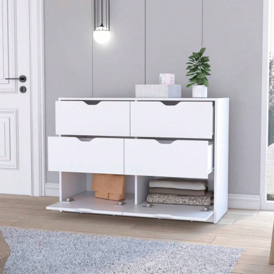 Black Four Drawer Dresser for Bedroom Storage