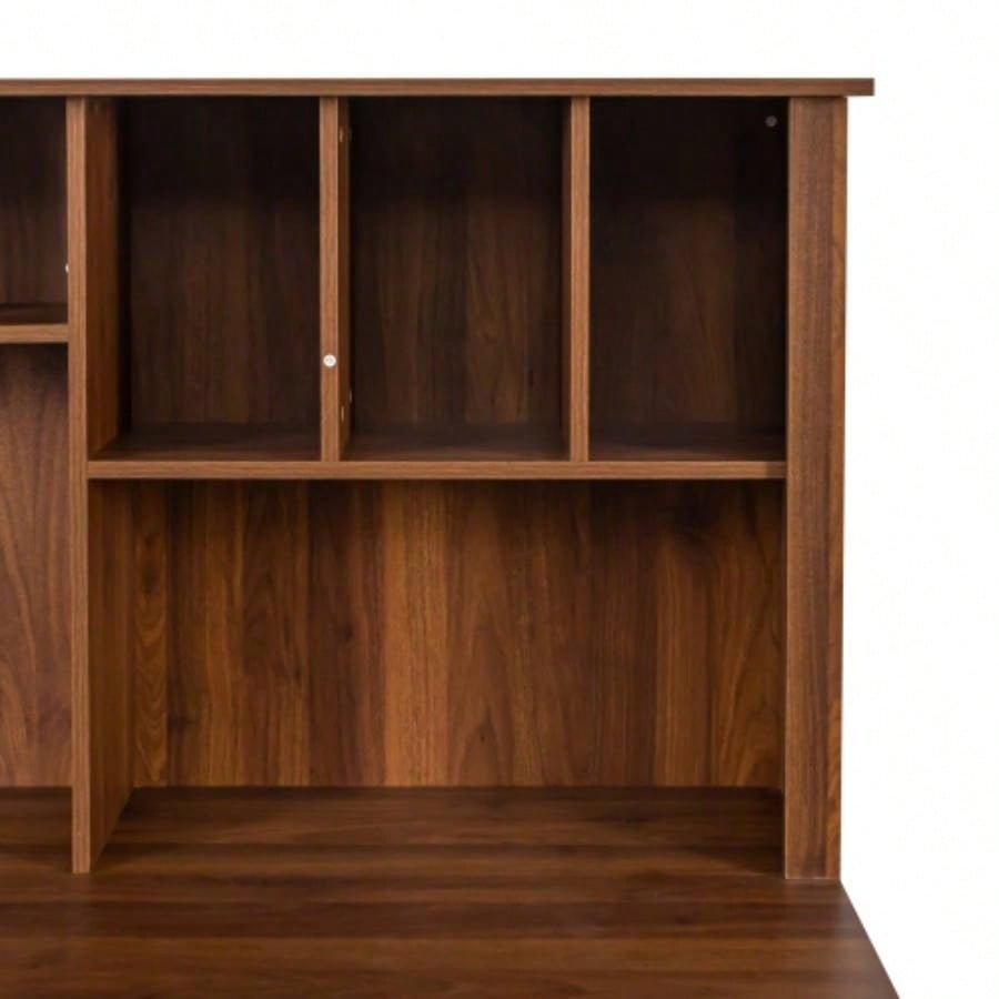 Home Office Computer Desk with Hutch, Antiqued White