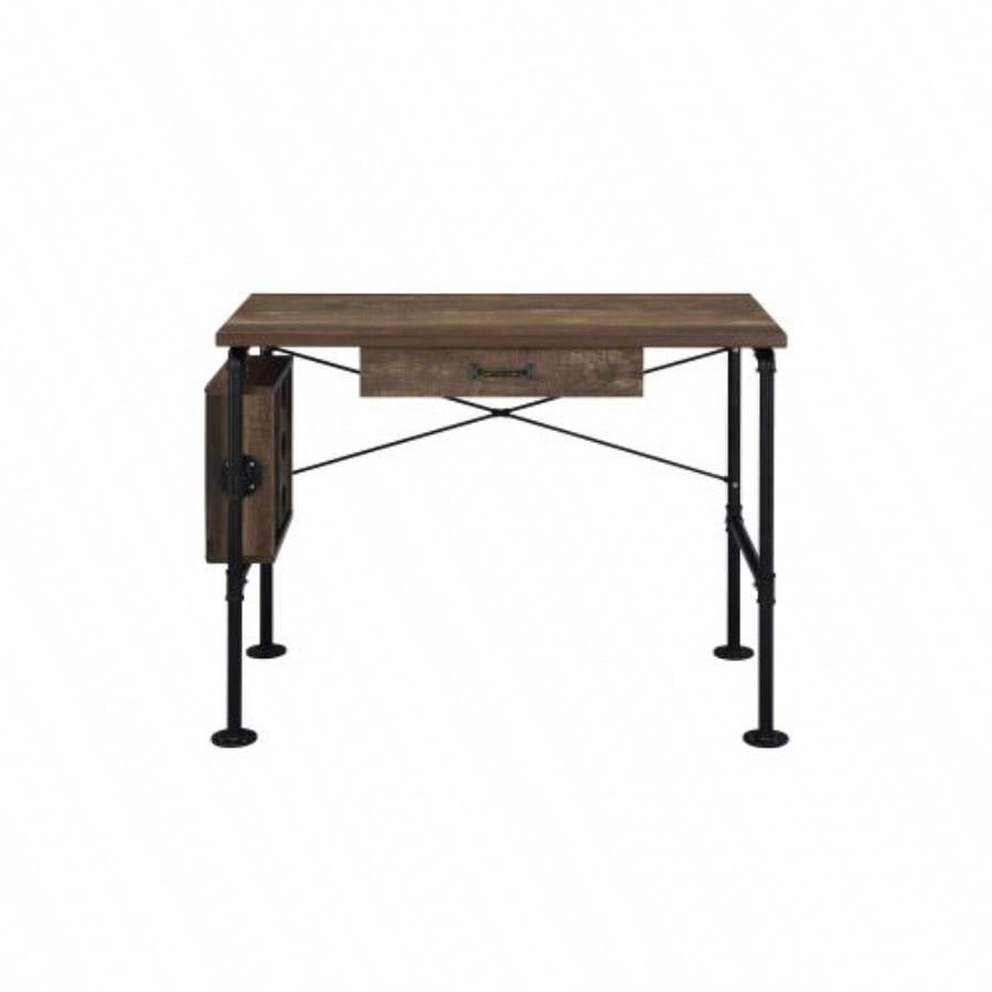 Endang Weathered Oak Black Writing Desk