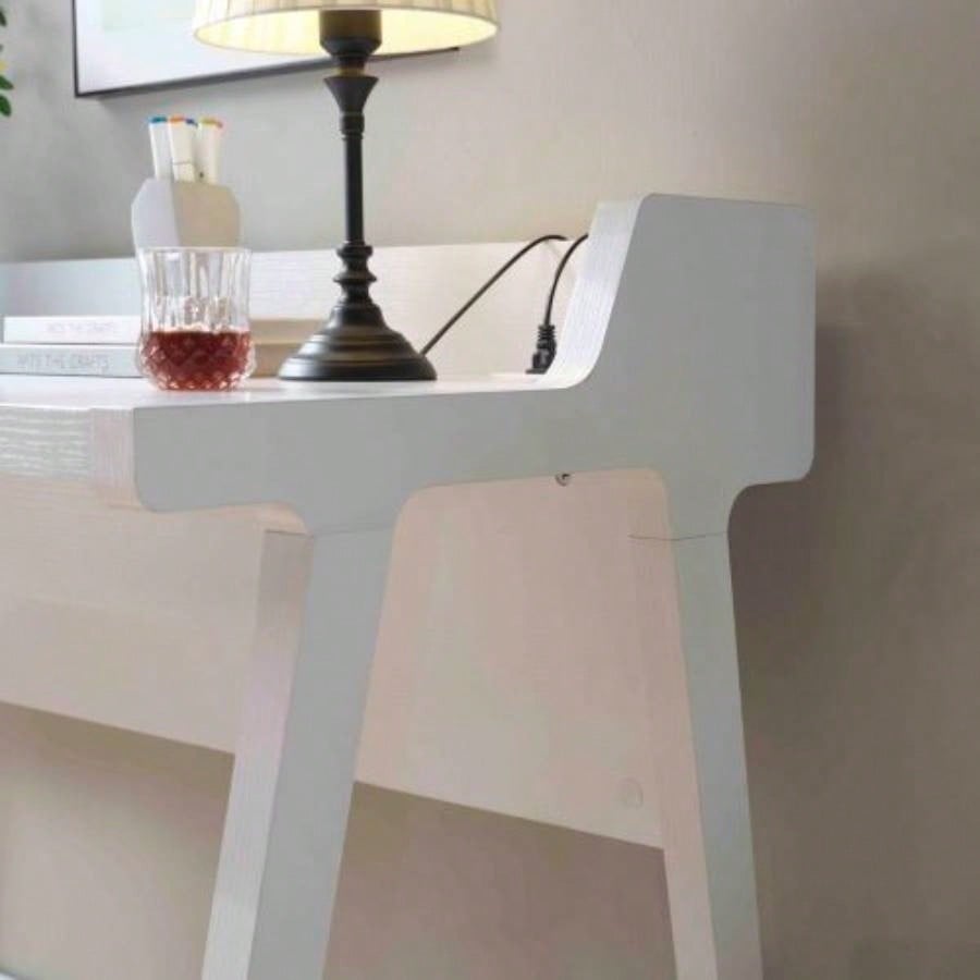 Home office writing desk Ground outlet USB - A ports finished on back Wooden leg frame