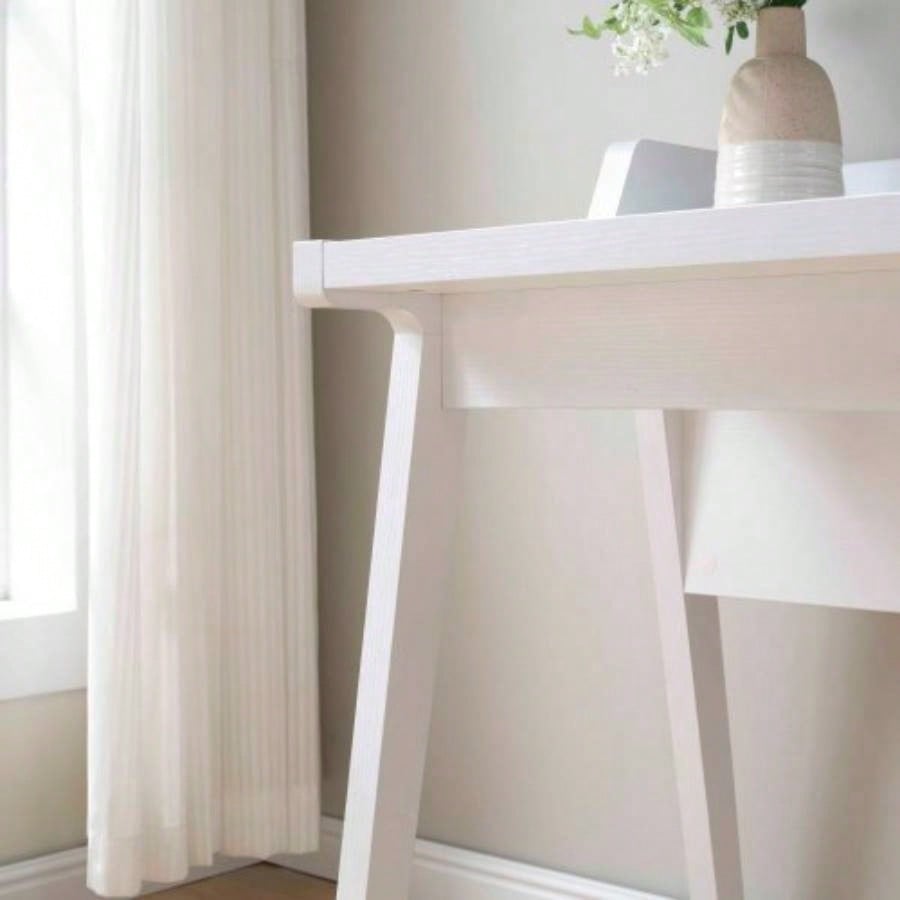 Home office writing desk Ground outlet USB - A ports finished on back Wooden leg frame