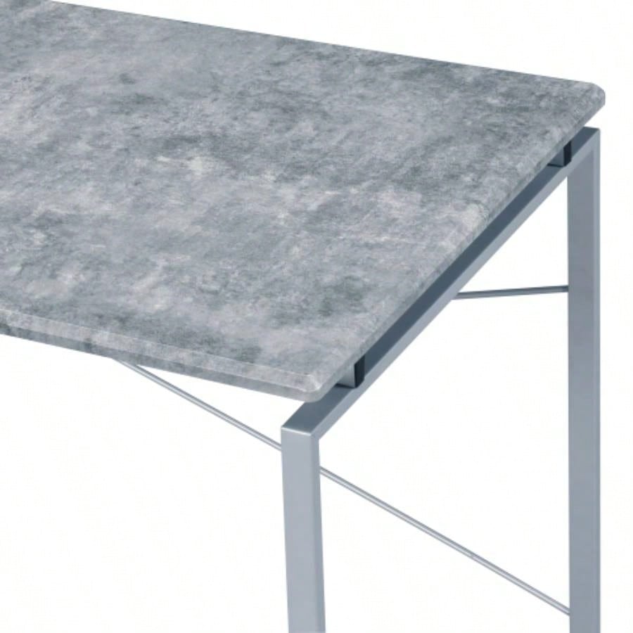Jurgen Faux Concrete Silver Writing Desk