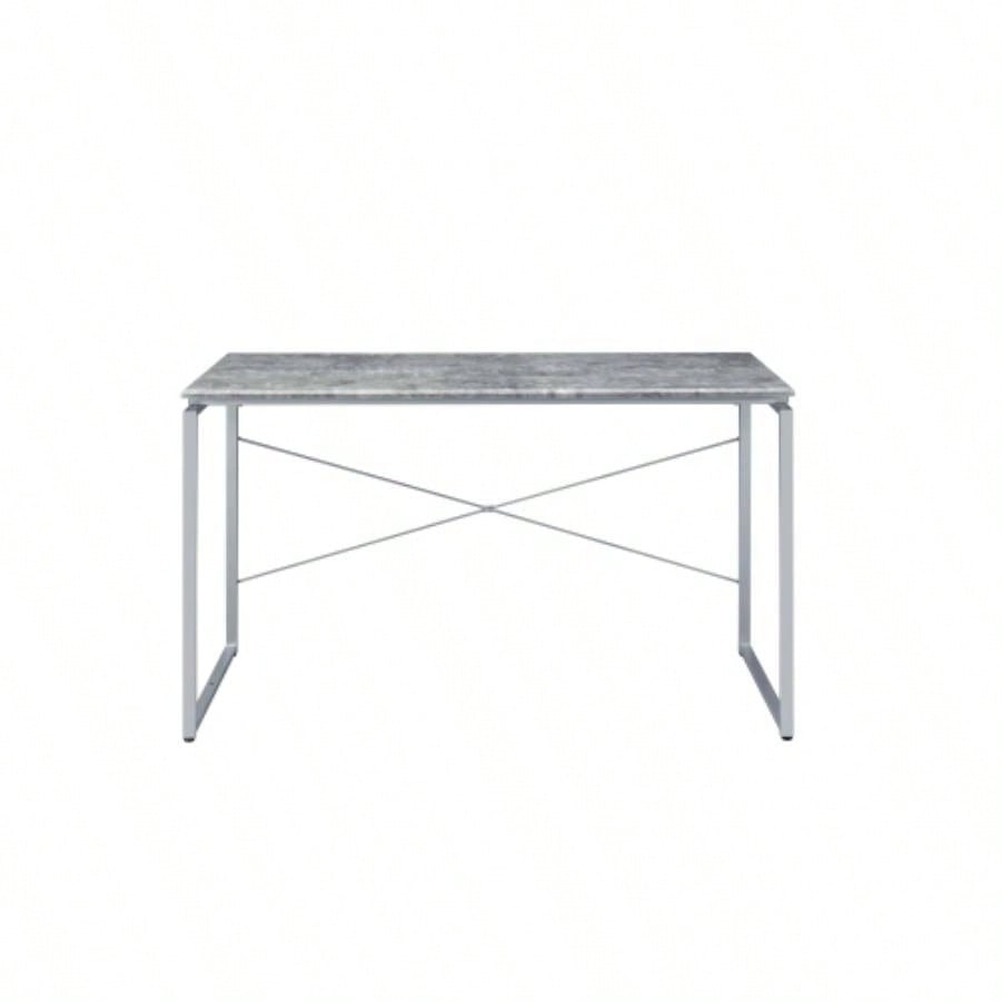 Jurgen Faux Concrete Silver Writing Desk